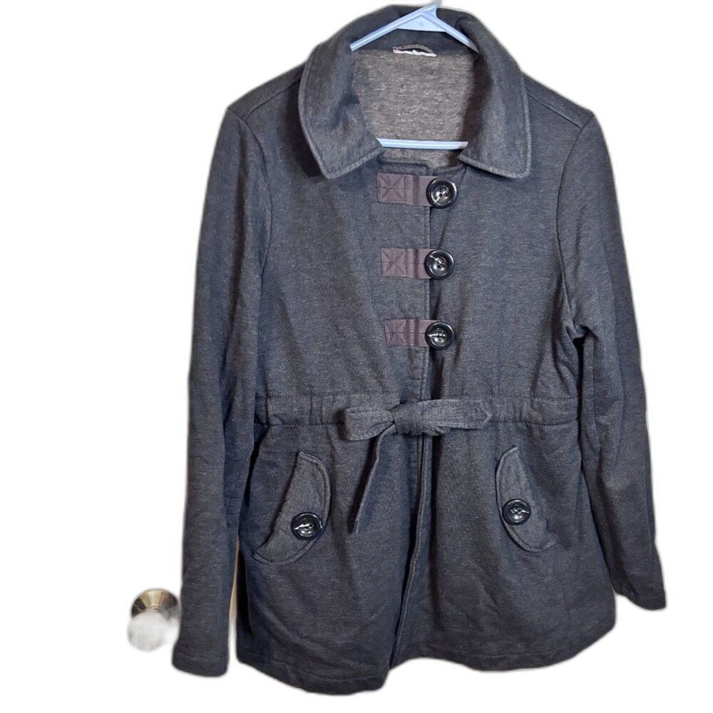 Liz Lange for Target Maternity Gray Sweatshirt Coat Drawstring Waist XXL